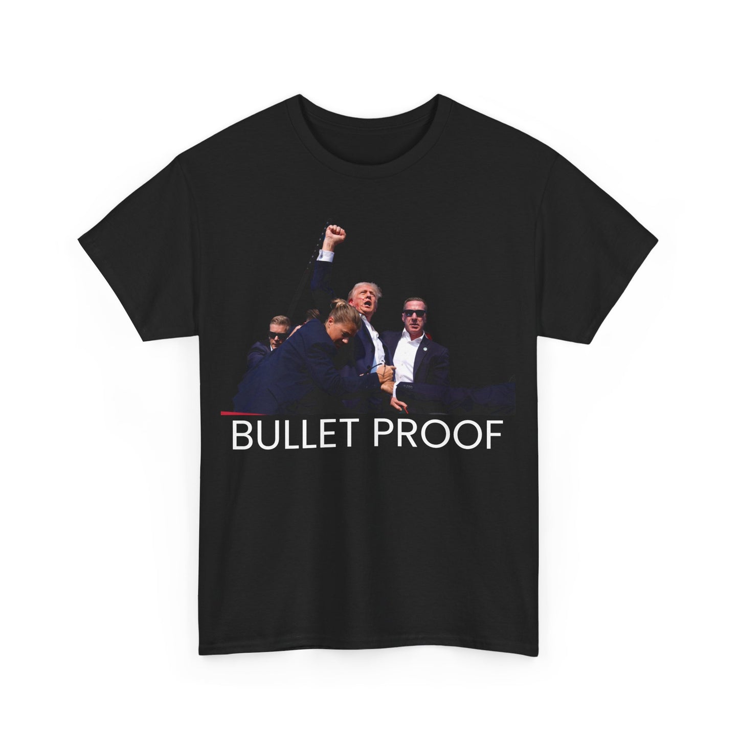 Trump Bullet Proof - No Background - Unisex Heavy Cotton Tee