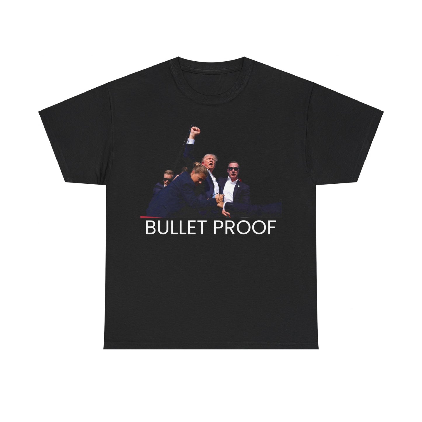 Trump Bullet Proof - No Background - Unisex Heavy Cotton Tee