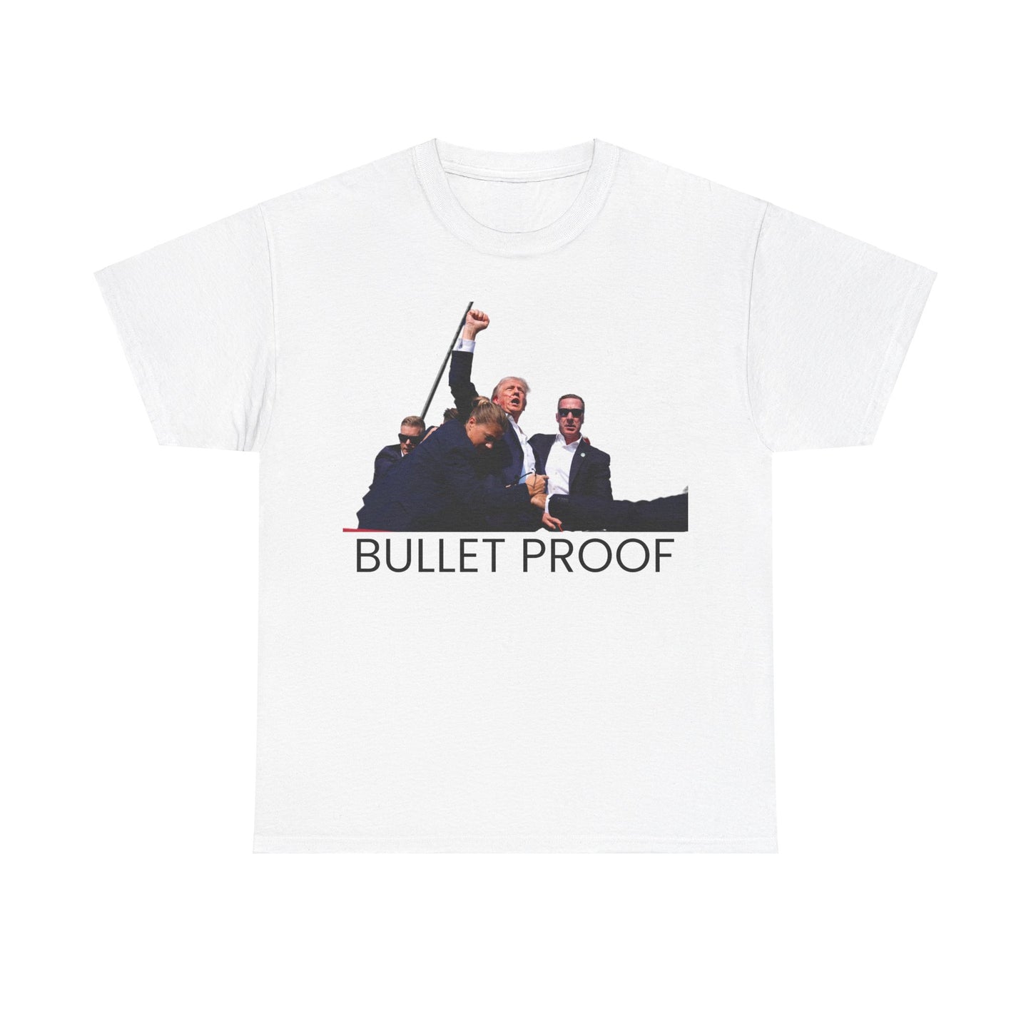 Trump Bullet Proof - No Background - Unisex Heavy Cotton Tee