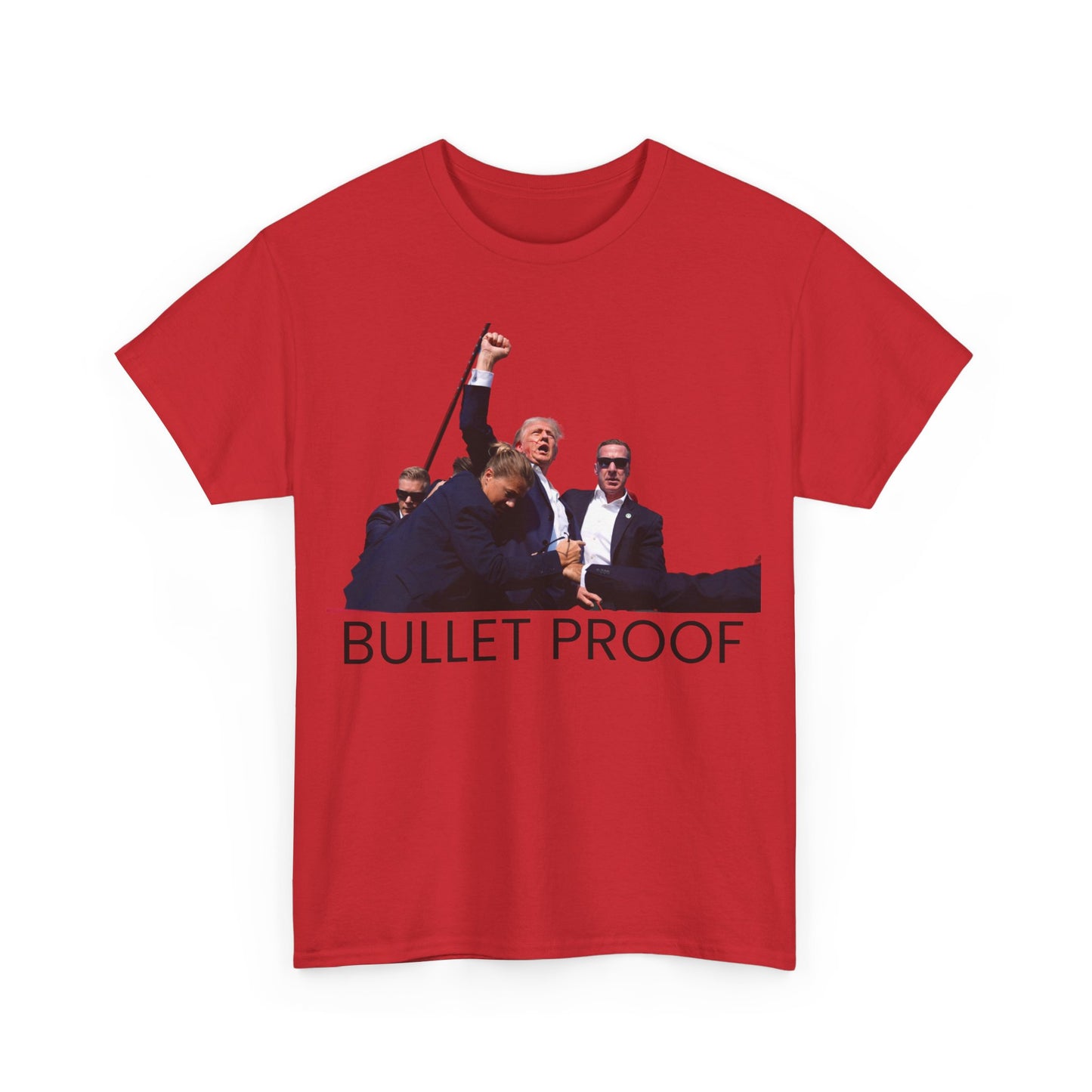 Trump Bullet Proof - No Background - Unisex Heavy Cotton Tee