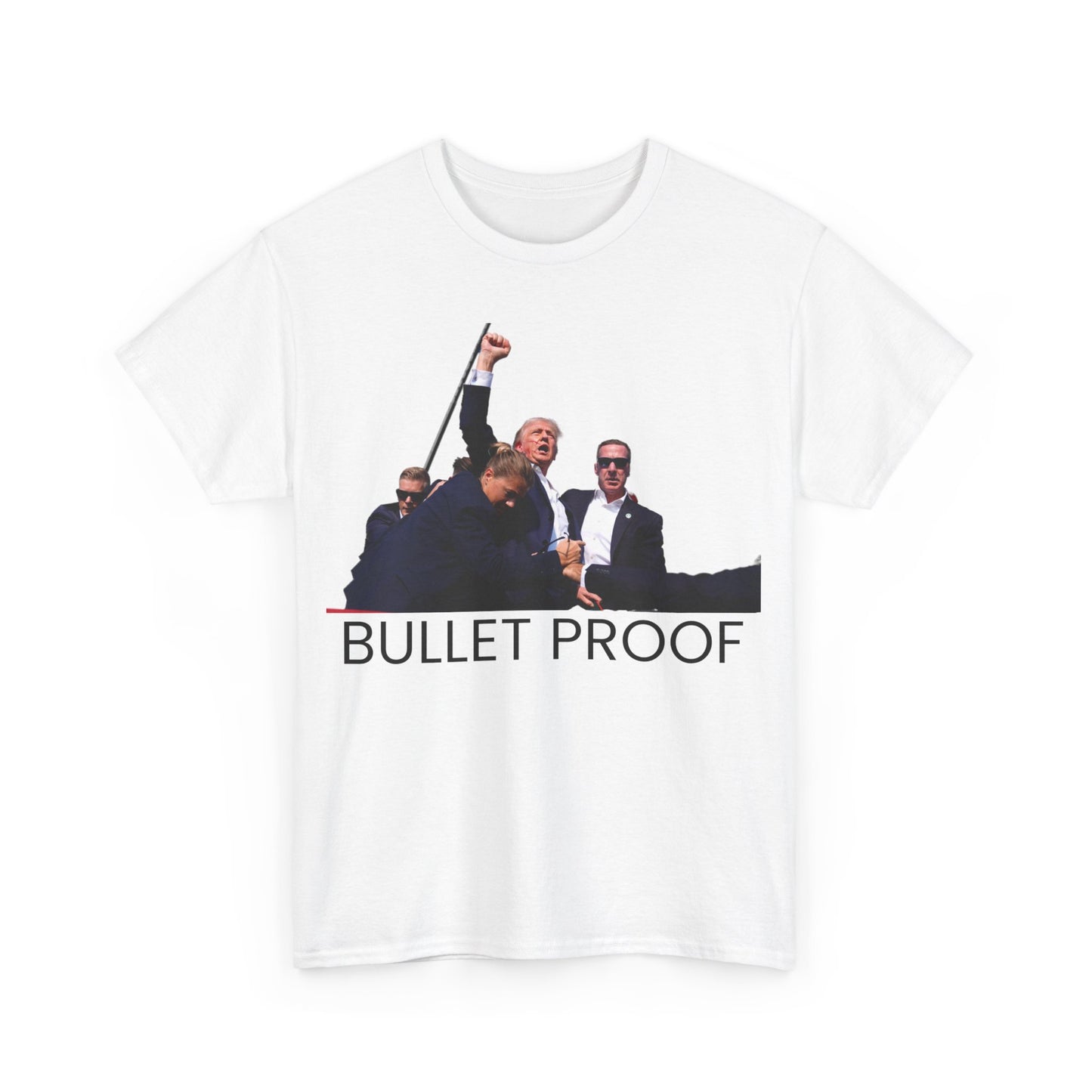 Trump Bullet Proof - No Background - Unisex Heavy Cotton Tee